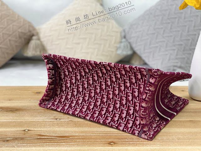 Dior女包 迪奧Book Tote帆布天鵝絨托特包手袋 Dior刺繡購物袋  dfk1521